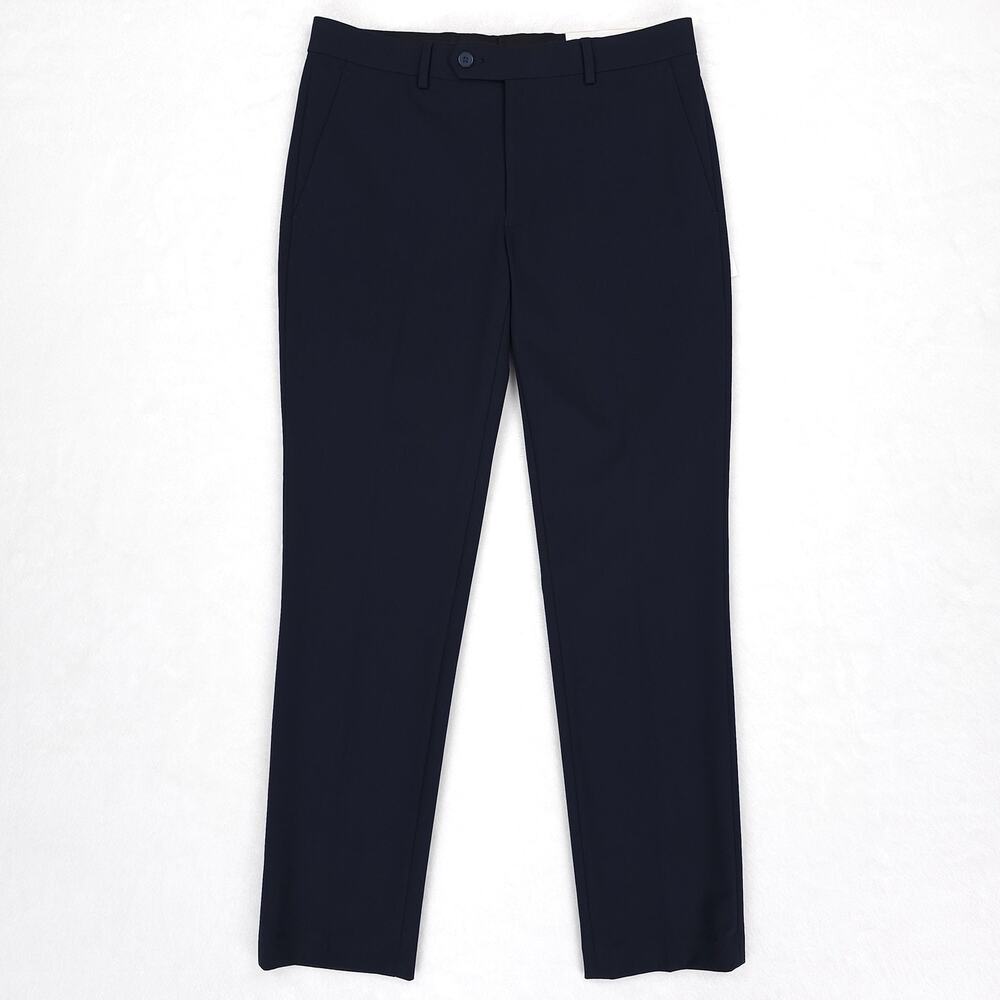 Calvin Klein Mens Skinny Fit Dress Pants 34x32 Navy Blue Solid Stretch NWT